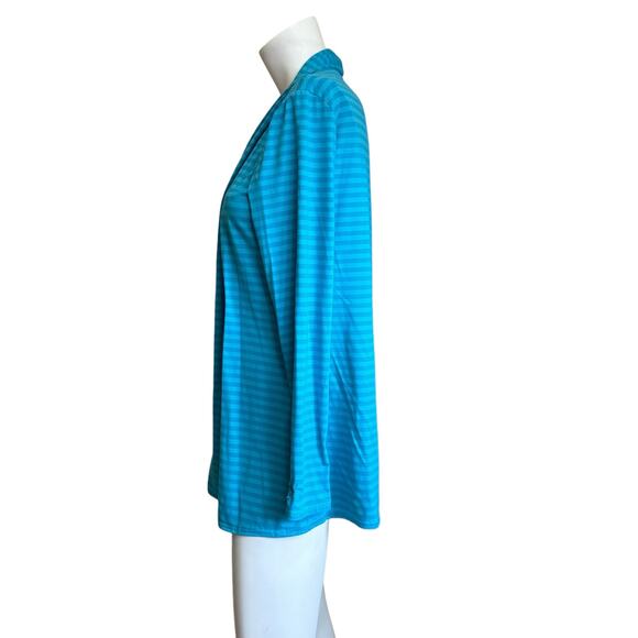 Coolibar Blue Striped Open UPF 50+ Sun Protective Open Wrap Cardigan sz S QUC - Picture 3 of 8